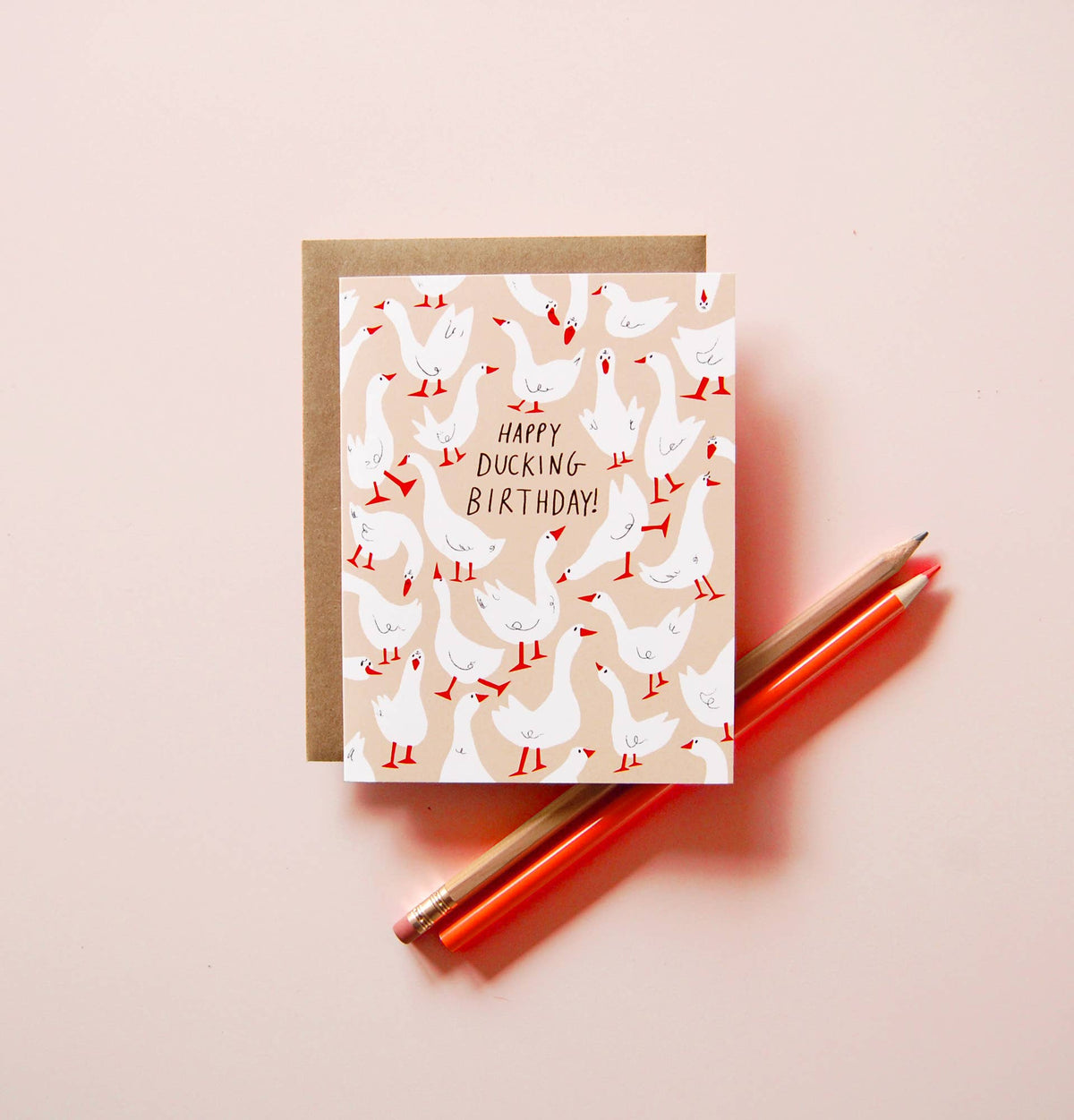 Ducking Birthday card with kraft envelope - PABOOM
