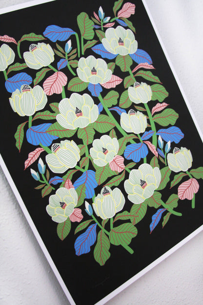 Magnolia Print Black by Leah Duncan, styling shot 2 — PABOOM