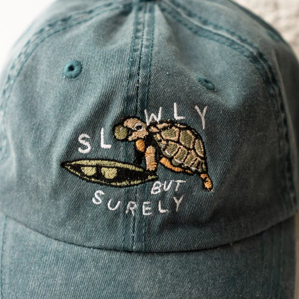 Slow Turtle Dad Hat Olive Drab