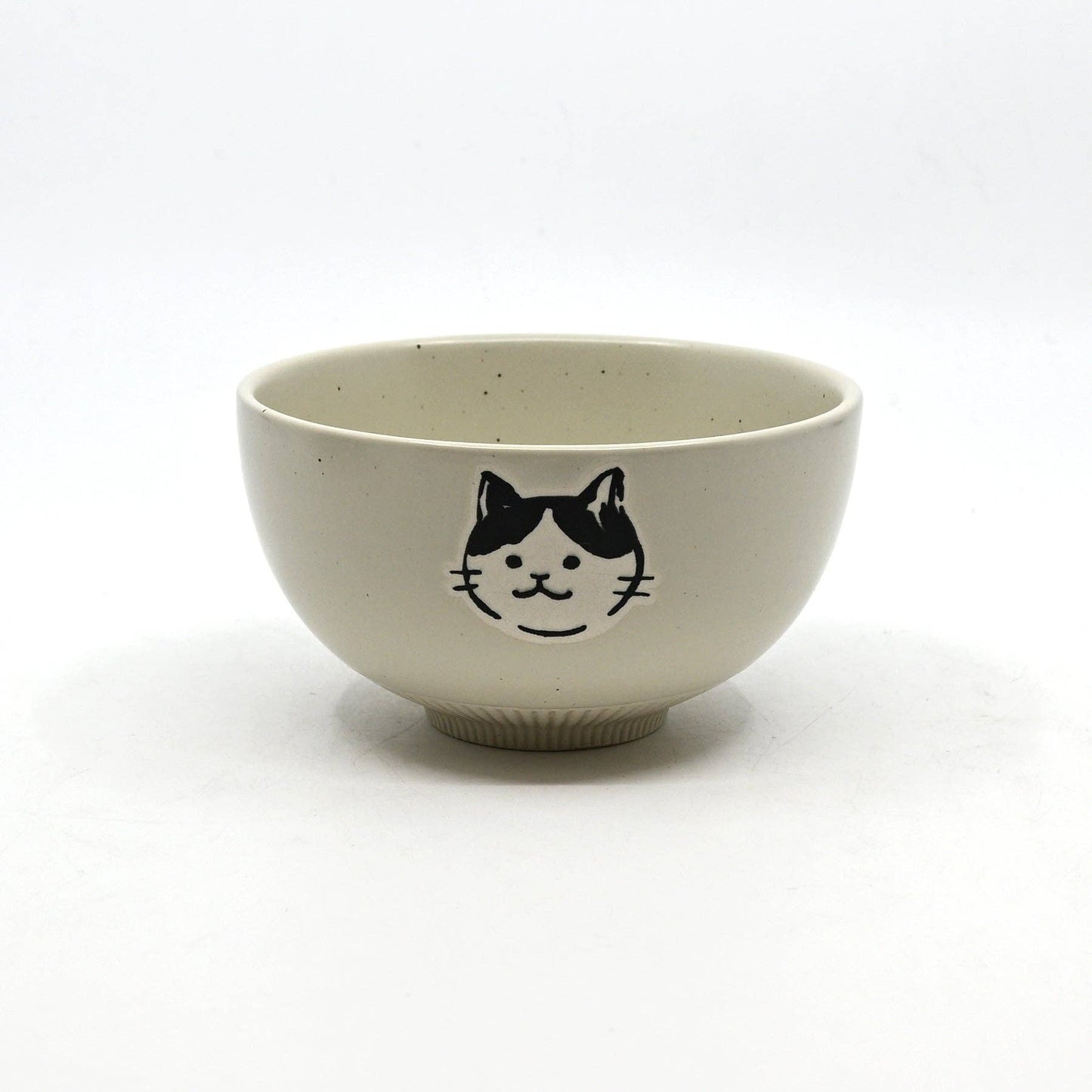 Cat Design Porcelain Rice Bowl White
