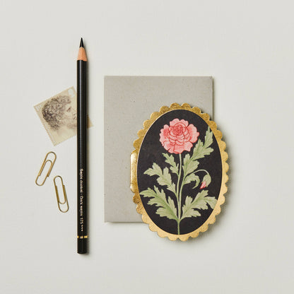 Rose mini card styled with a gift box and ribbon