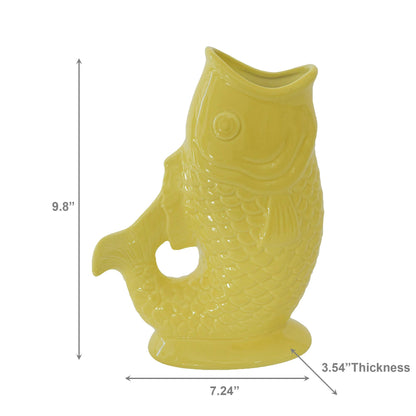 Textured Ceramic Fish Vase