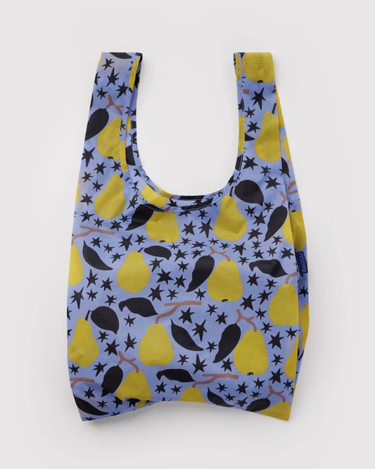 BAGGU Standard Baggu reusable bag in Golden Pears print folded flat - PABOOM