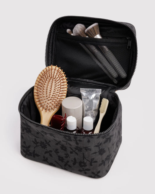 BAGGU Large Cosmetic Case - Charcoal Ditsy Floral