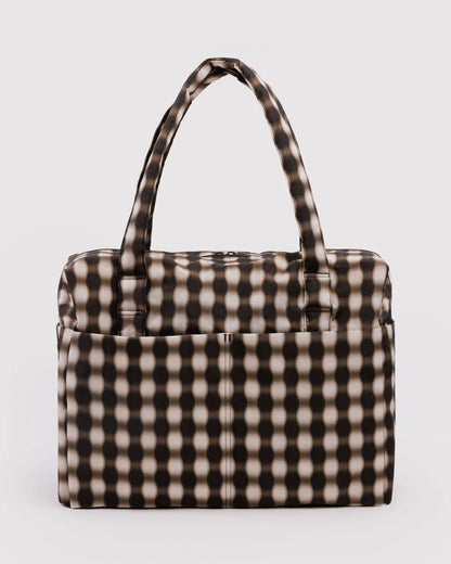 BAGGU Cloud Carry-on Travel Bag - Blurred Gingham Brown