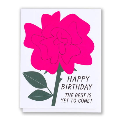 Neon Rose Birthday Card