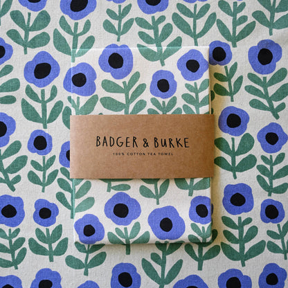 Poppy tea towel unfolded full print - PABOOM