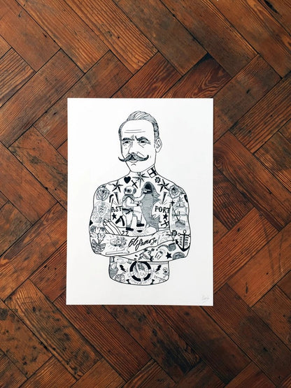 Tattooed Gentleman A3 Print