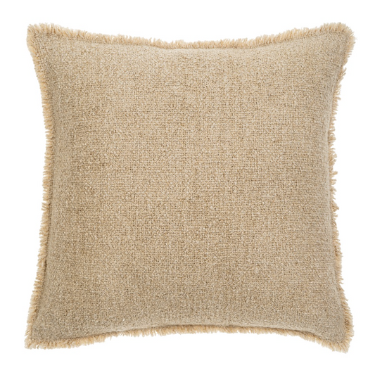 Fringed Boucle Pillow Light Sand