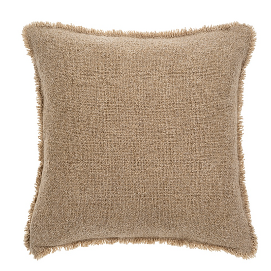 Fringed Boucle Pillow Warm Sand