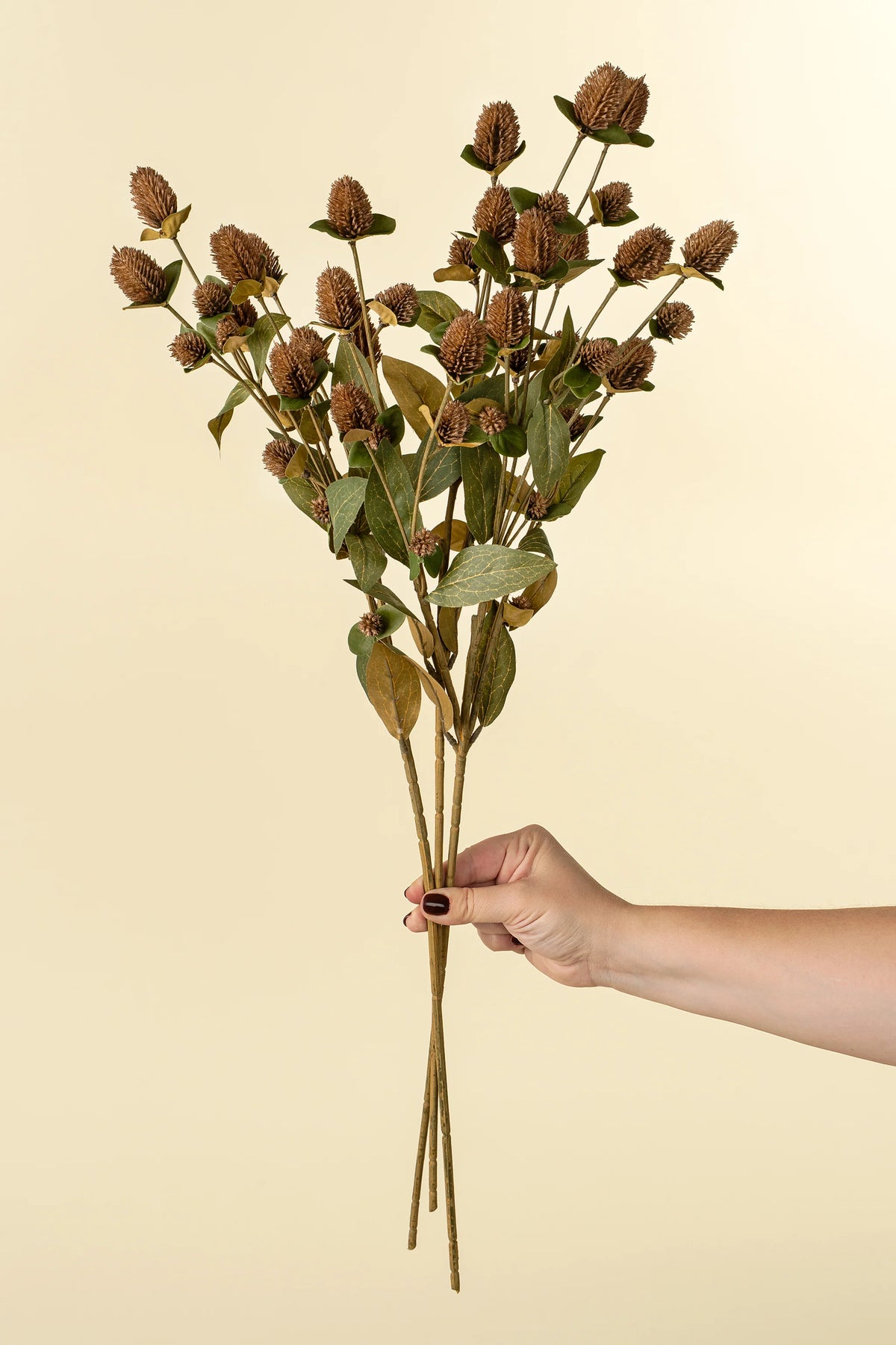 Globe Amaranth Spray faux botanical stem, detail view - PABOOM