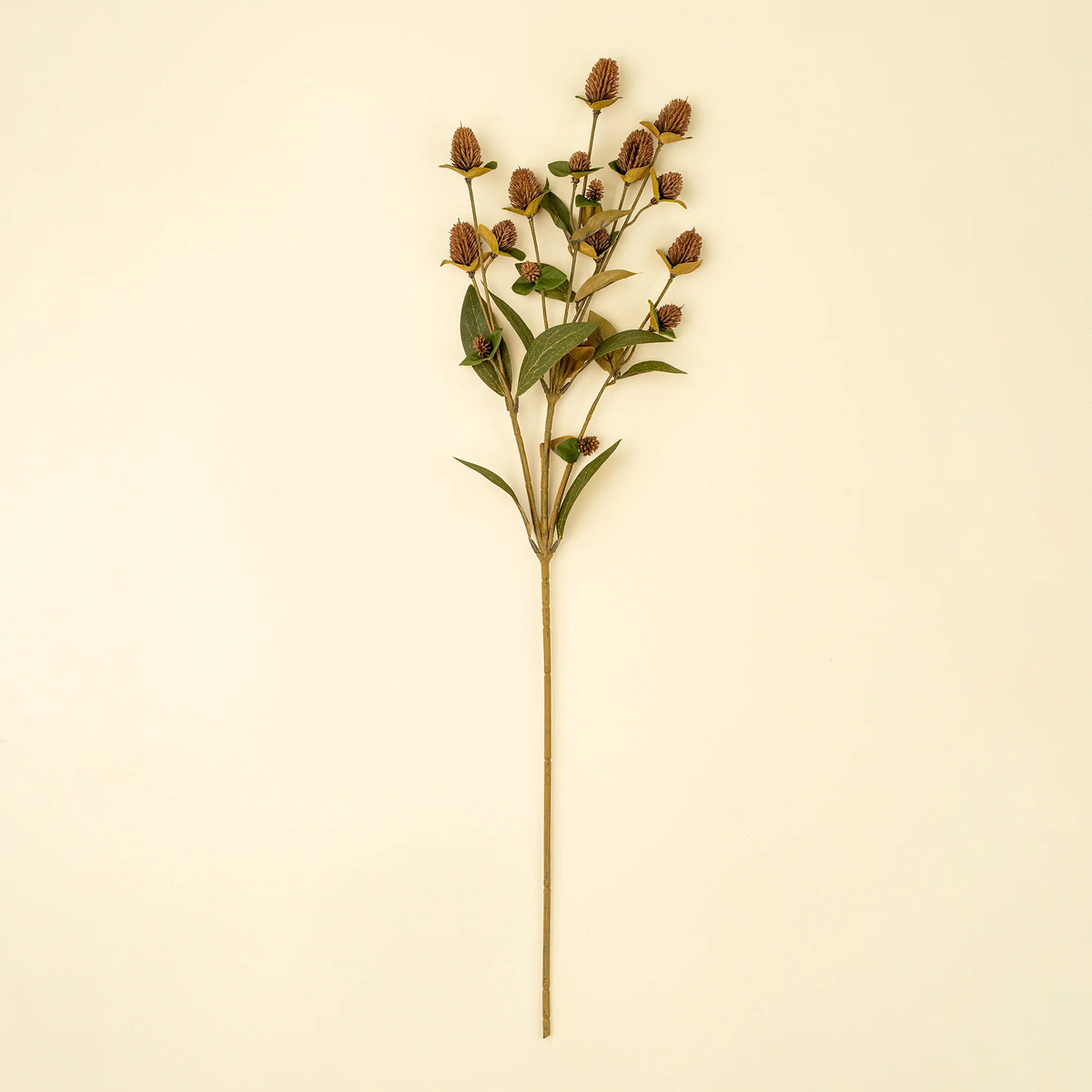 Globe Amaranth Spray faux floral stem, styled view - PABOOM
