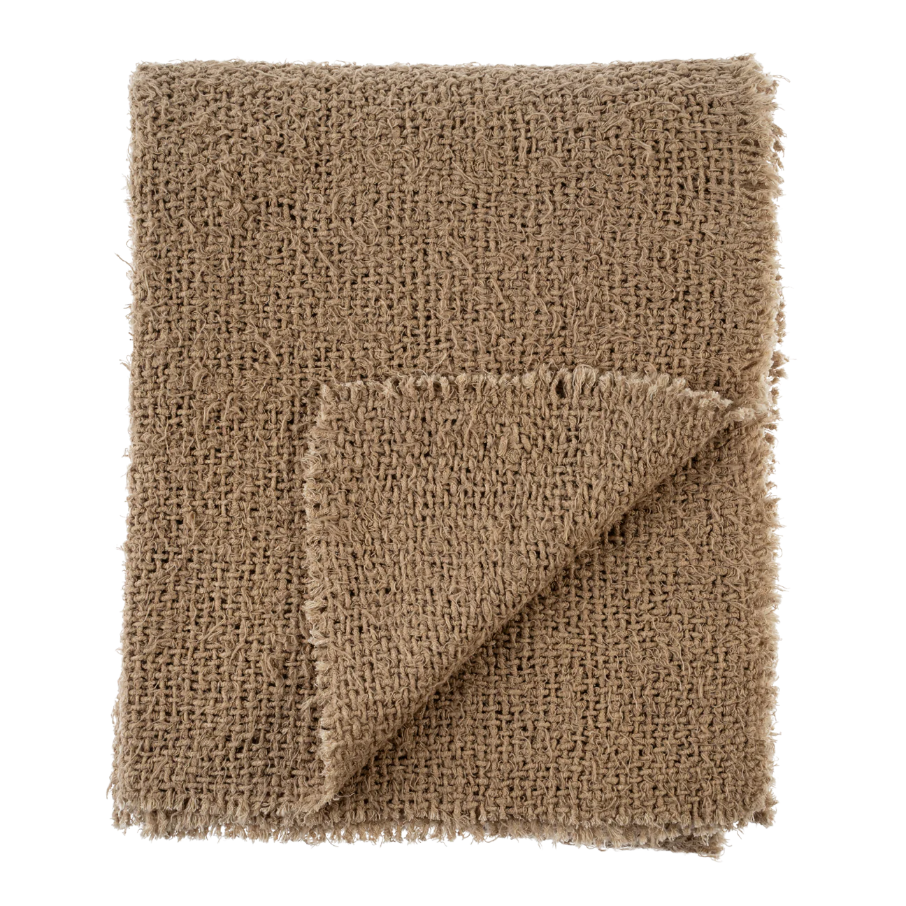 Sable Fringe Throw, Beige