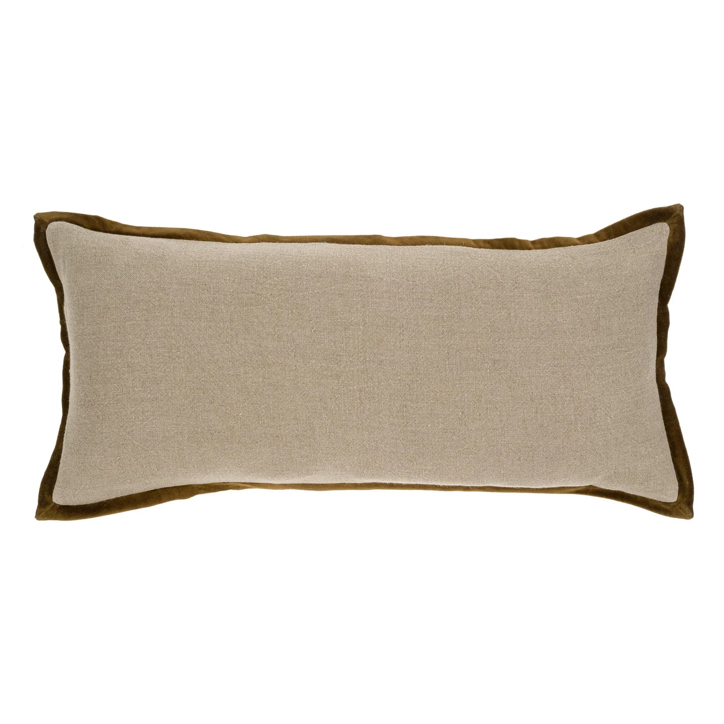 Velvet Trim Long Pillow Green