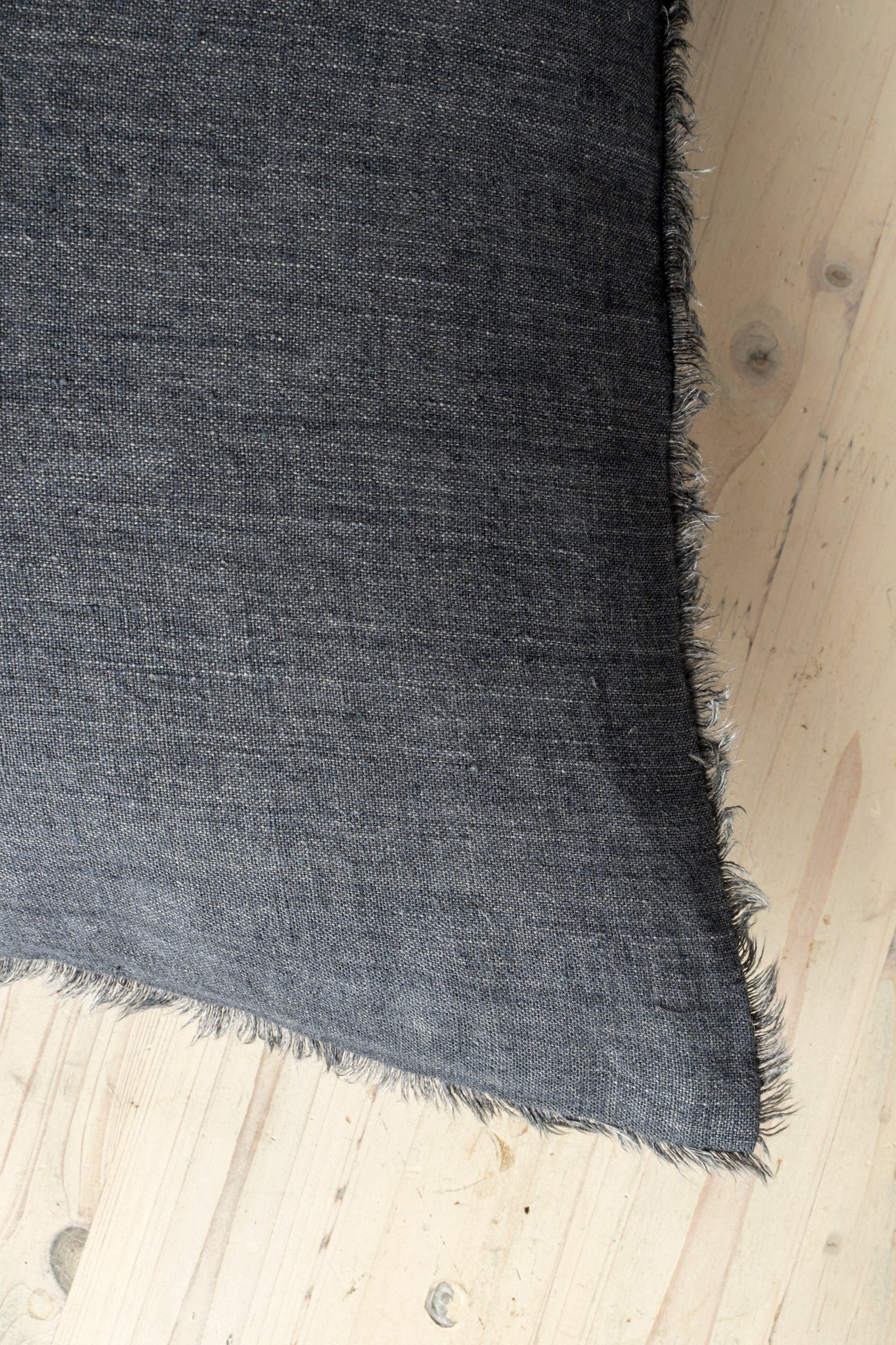 Lina Linen Pillow 24" Charcoal