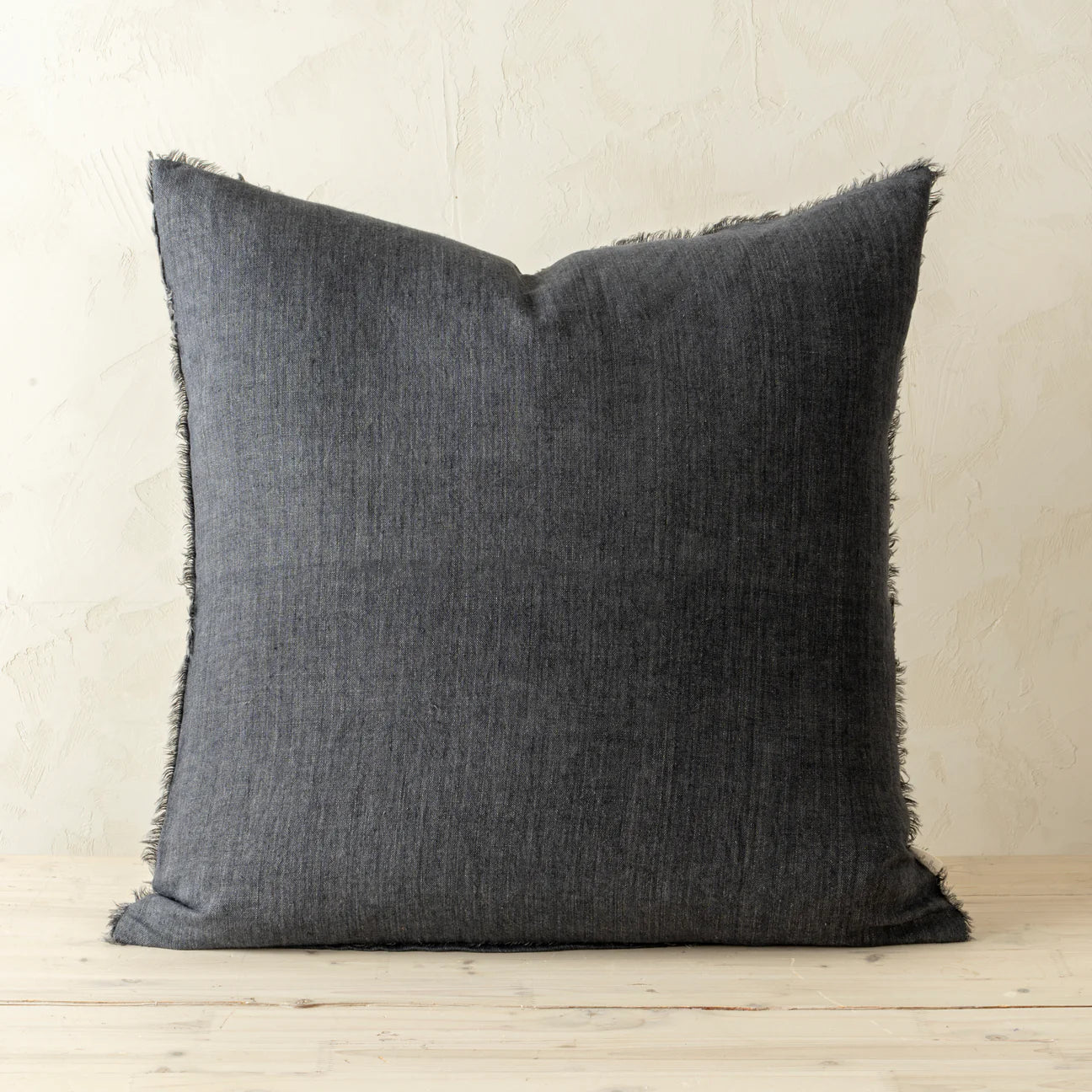 Lina Linen Pillow 24" Charcoal