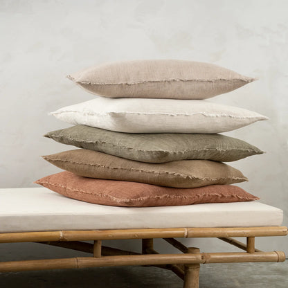 Frayed Edge Pillow Oatmeal