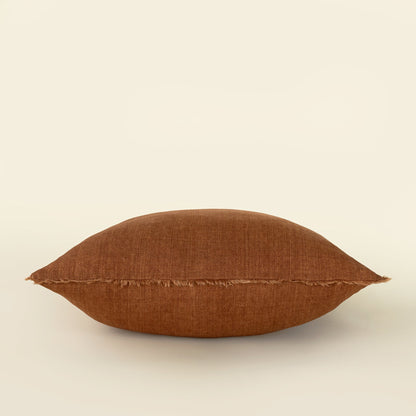 Lina Linen Pillow 24" - Burnt Umber