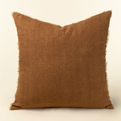 Lina Linen Pillow 24" - Burnt Umber
