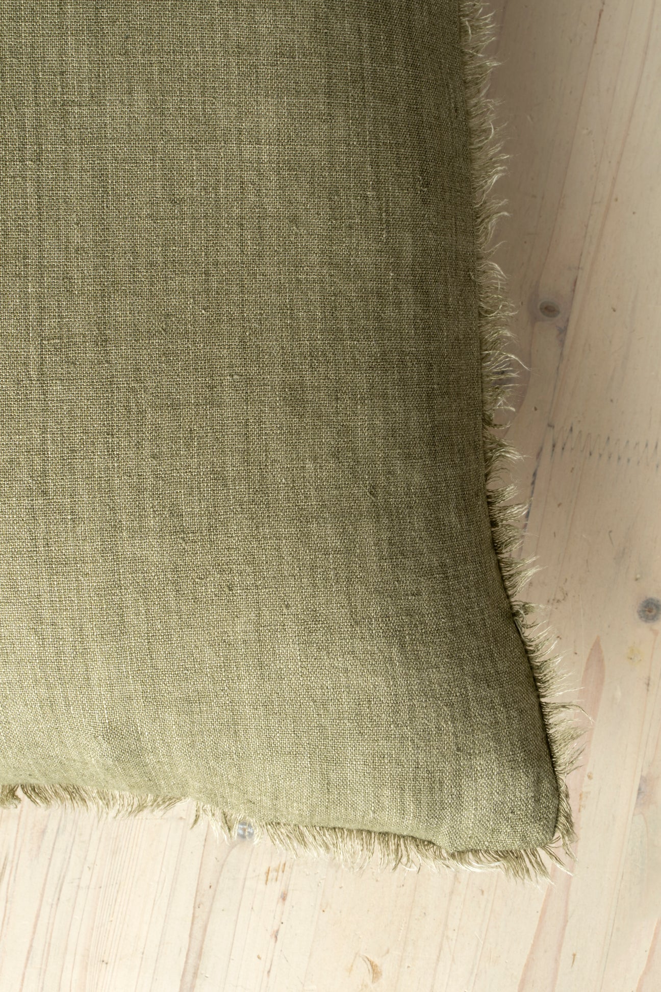 Lina Linen Pillow 24"  Kelp