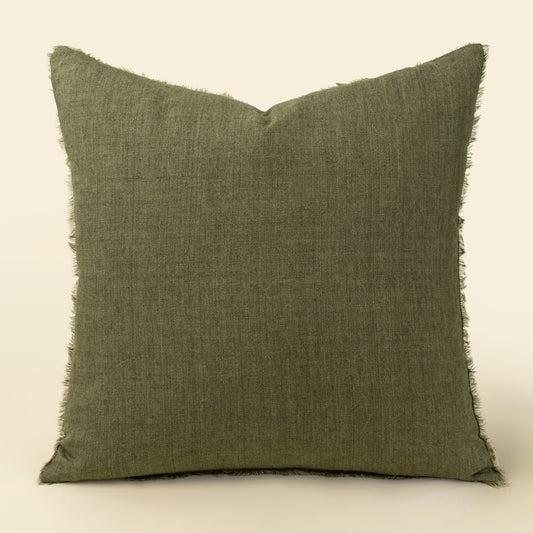 Lina Linen Pillow 24" - Kelp