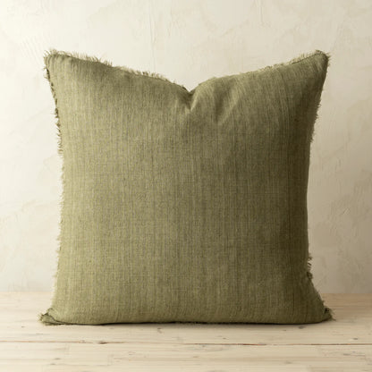 Lina Linen Pillow 24"  Kelp