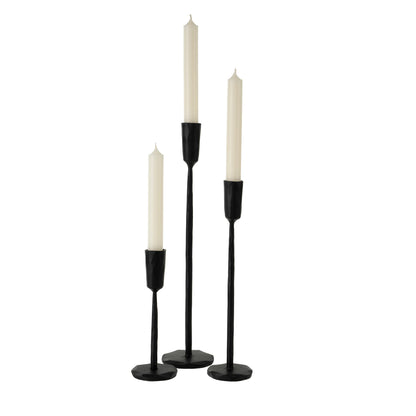 Luna Forged Candleholder Black