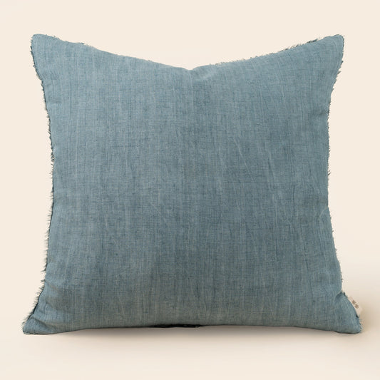 Lina Linen Pillow 24" - Arctic Blue