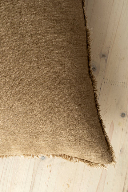 Lina Linen Pillow 20" Hazelnut