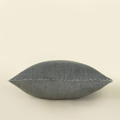 Lina Linen Pillow 24" - Steel Grey