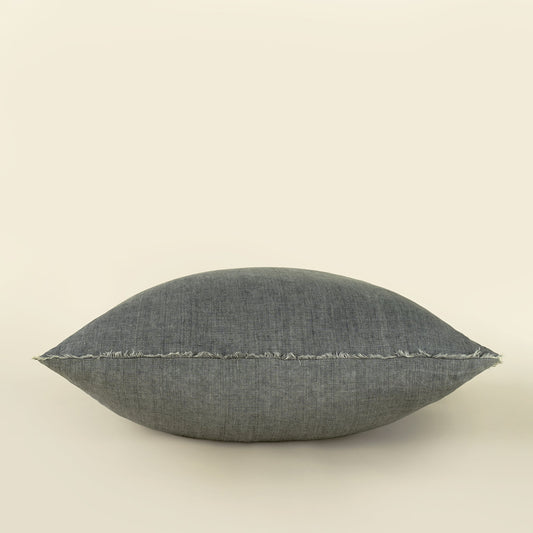 Lina Linen Pillow 24" - Steel Grey