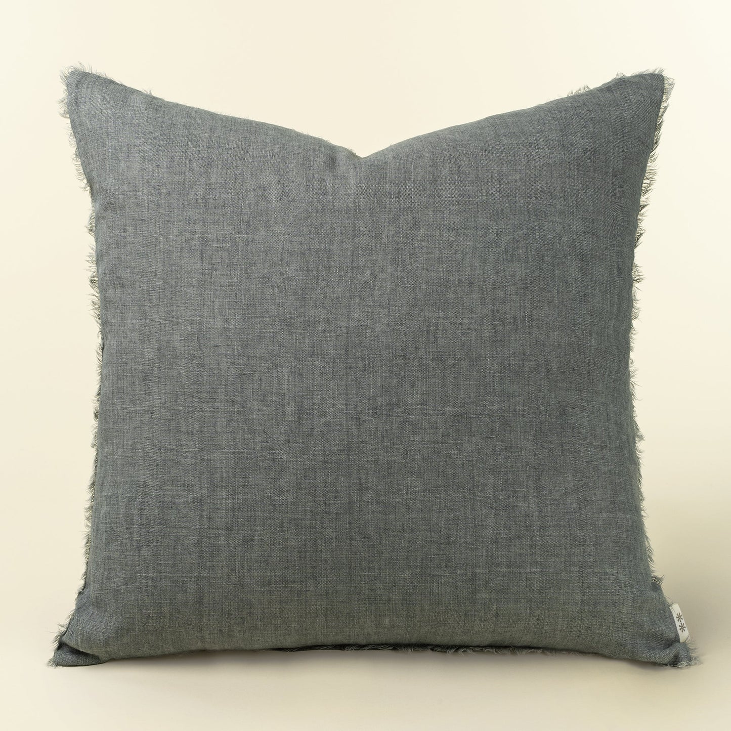 Lina Linen Pillow 24" - Steel Grey