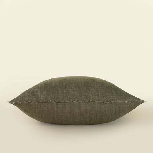 Lina Linen Pillow 24" - Olive