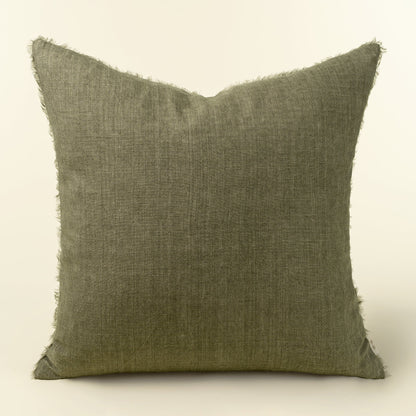 Lina Linen Pillow 24" - Olive