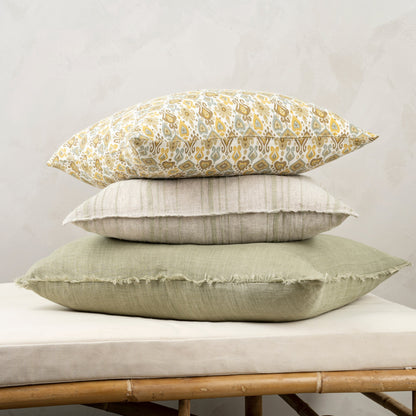 Lina Linen Cushion 24" Olive