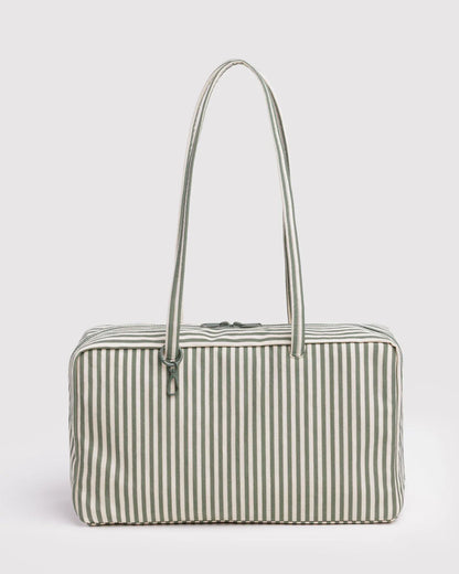 BAGGU Medium Nylon Bowler Bag - Sage Stripe