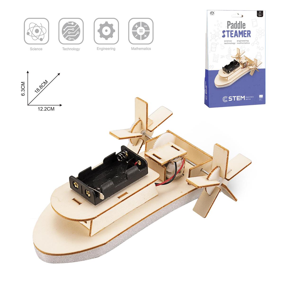 Stem Wooden Paddle Steamship