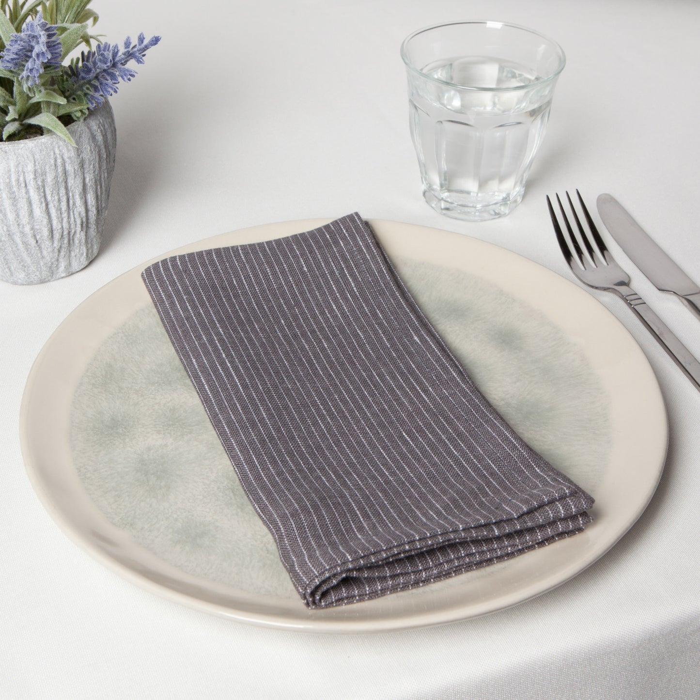 Linen Pinstripe Shadow Napkins