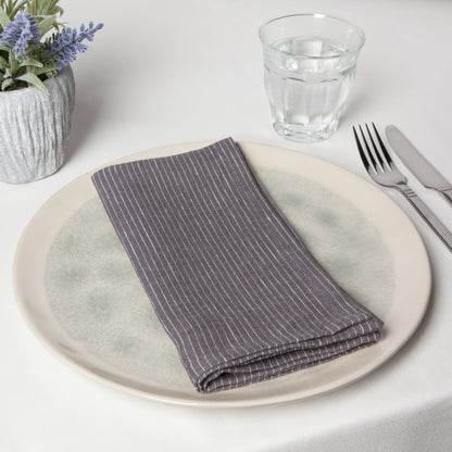 Linen Pinstripe Shadow Napkins