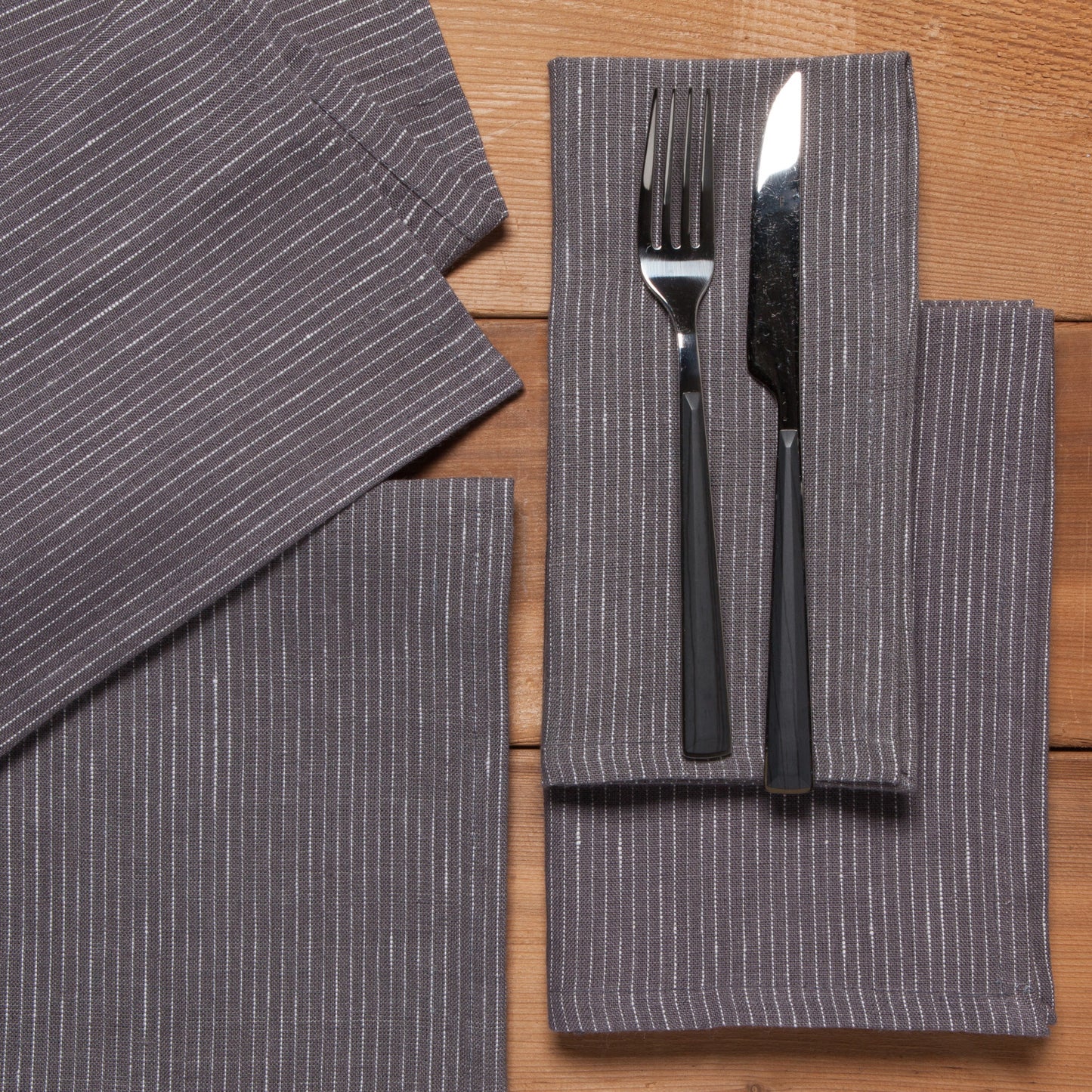 Linen Pinstripe Shadow Napkins