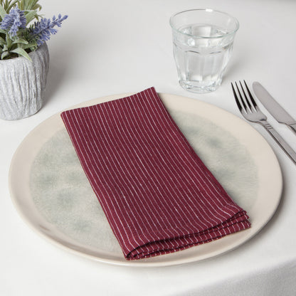 Linen Pinstripe Wine Napkins