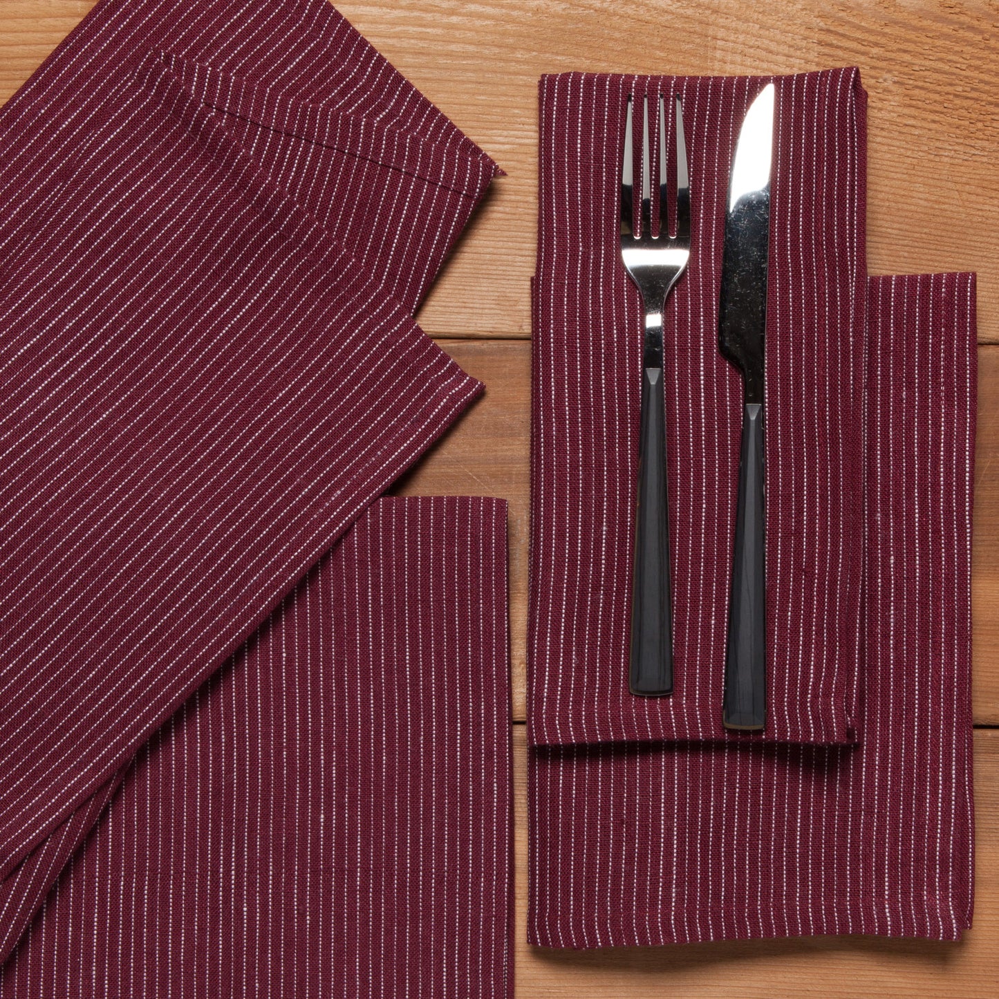 Linen Pinstripe Wine Napkins