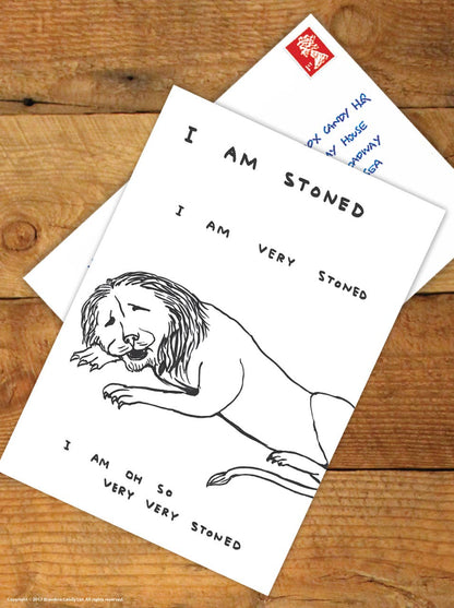David Shrigley x Brainbox Candy Stoned art postcard, pack of 12 - PABOOM