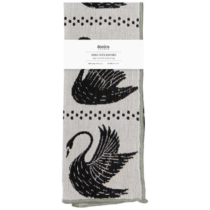 Close-up of the swan print detail on the dishtowel – PABOOM