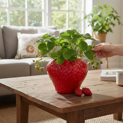 Strawberry Ceramic Planter
