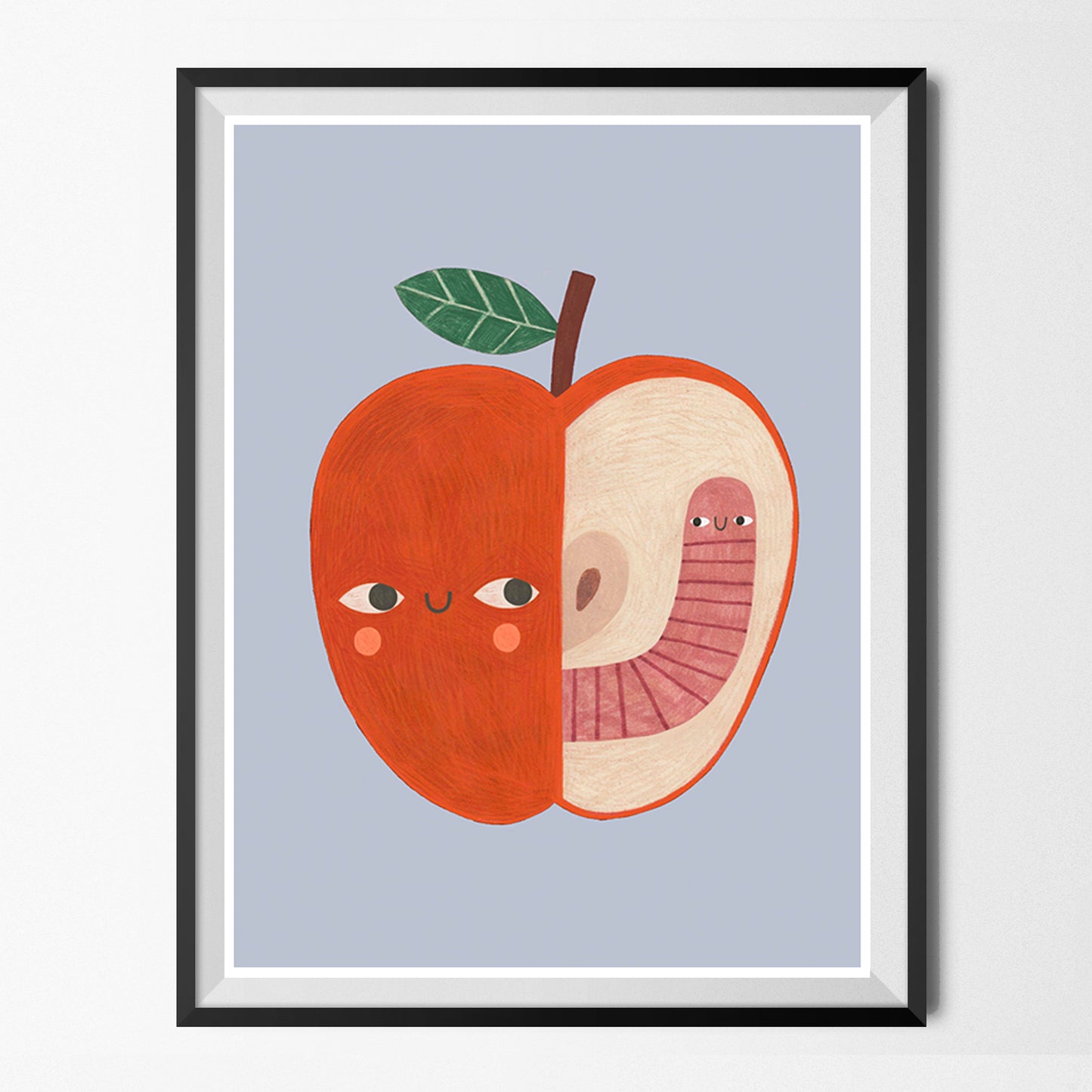 Apple and Worm Print