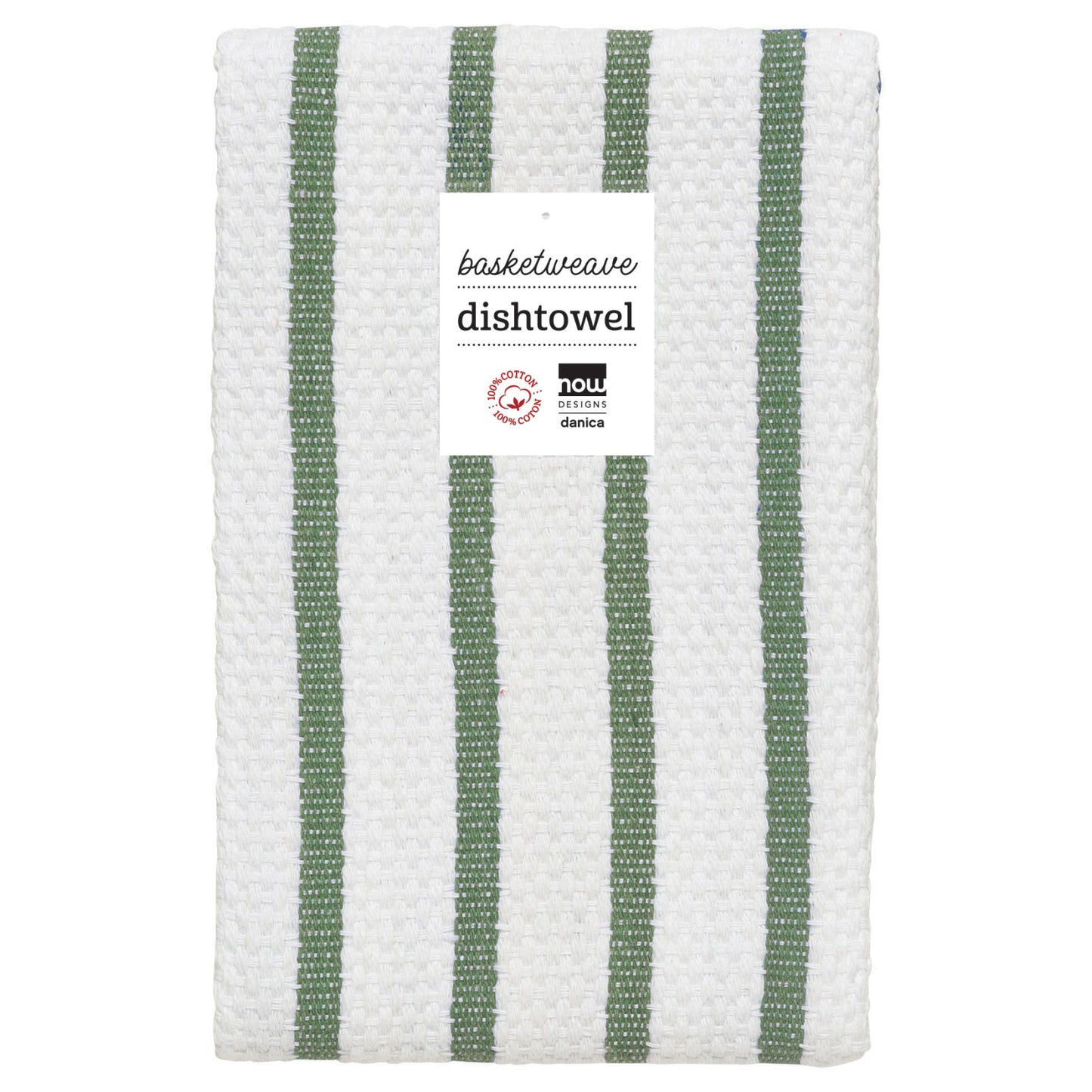 Basketweave Dishtowel Elm Green