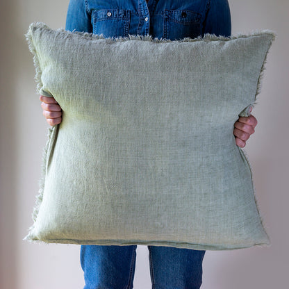 Lina Linen Cushion 24" Olive