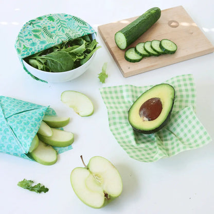 Wildflower Beeswax Wrap Variety Set Green