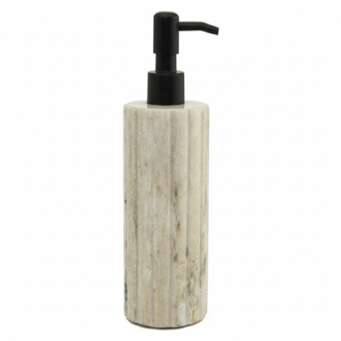 Elise Beige Marble Dispenser Ribbed w/ Black Pump
